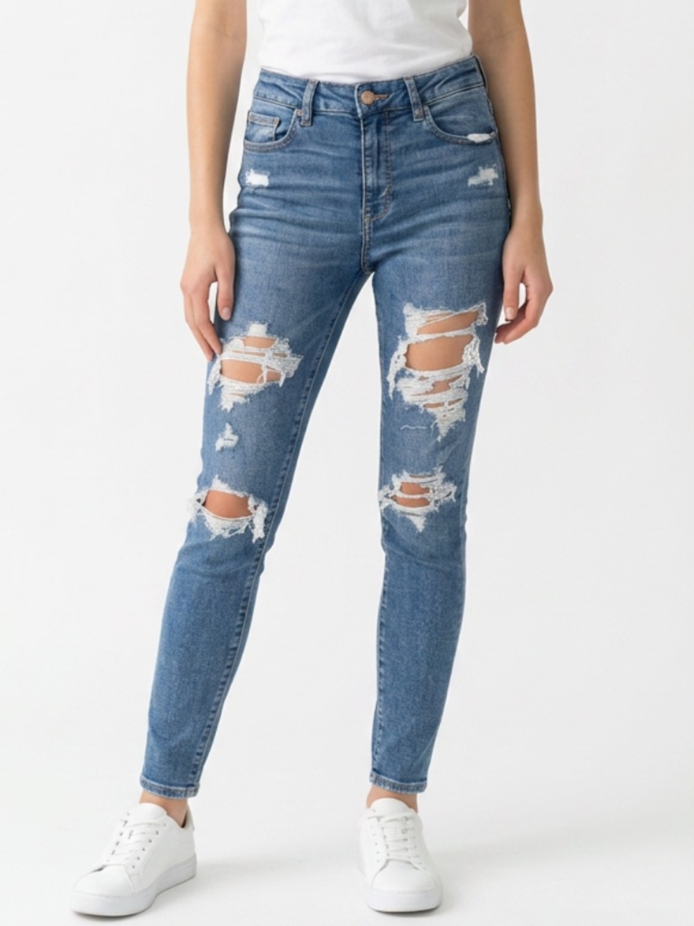 |•American Eagle•| Curvy Mid Rise Jegging Jeans Women’s 6 Distressed Stretch